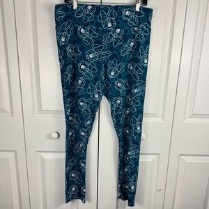 Lularoe Women's Tall and Curvy Leggings Disney Minnie Mouse Face Blue One Size